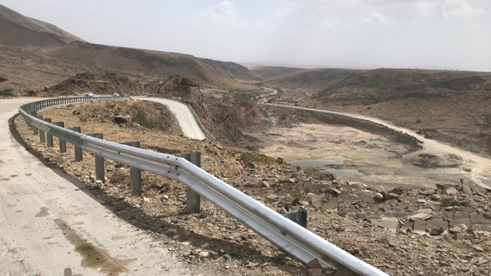 Side barrier project completion for Wadi Eshat road